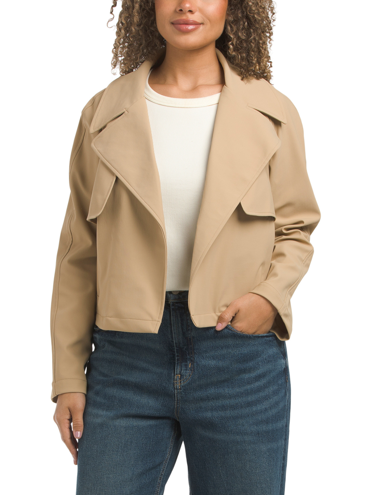 Cropped Raglan Trench Jacket | TJ Maxx