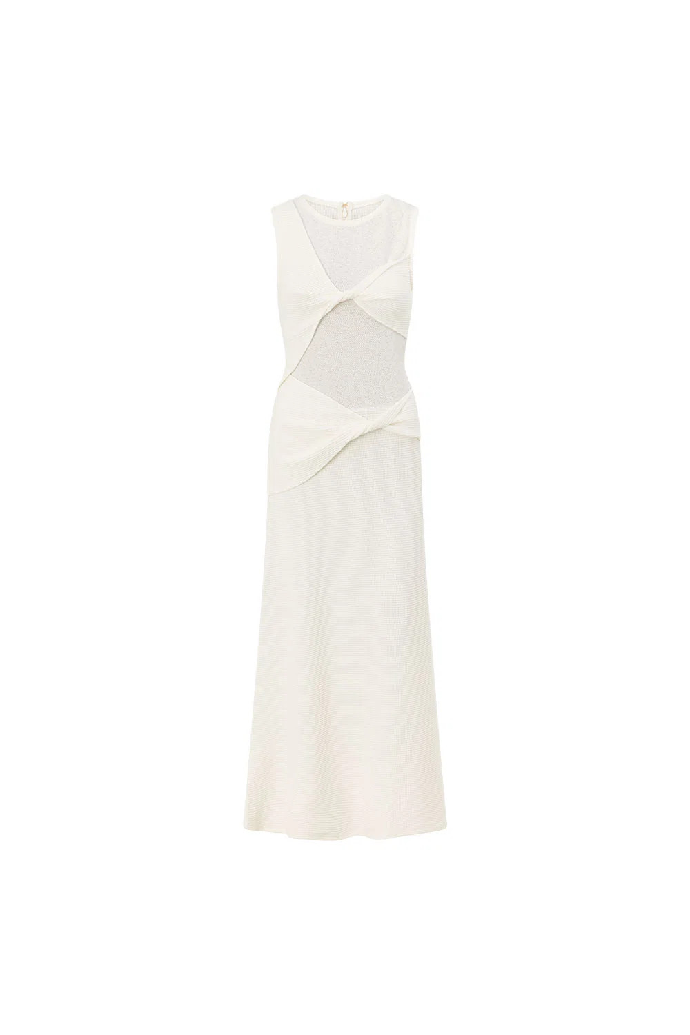 White Woven Waffle Twist Maxi Marelle Dress | Sabo Skirt US