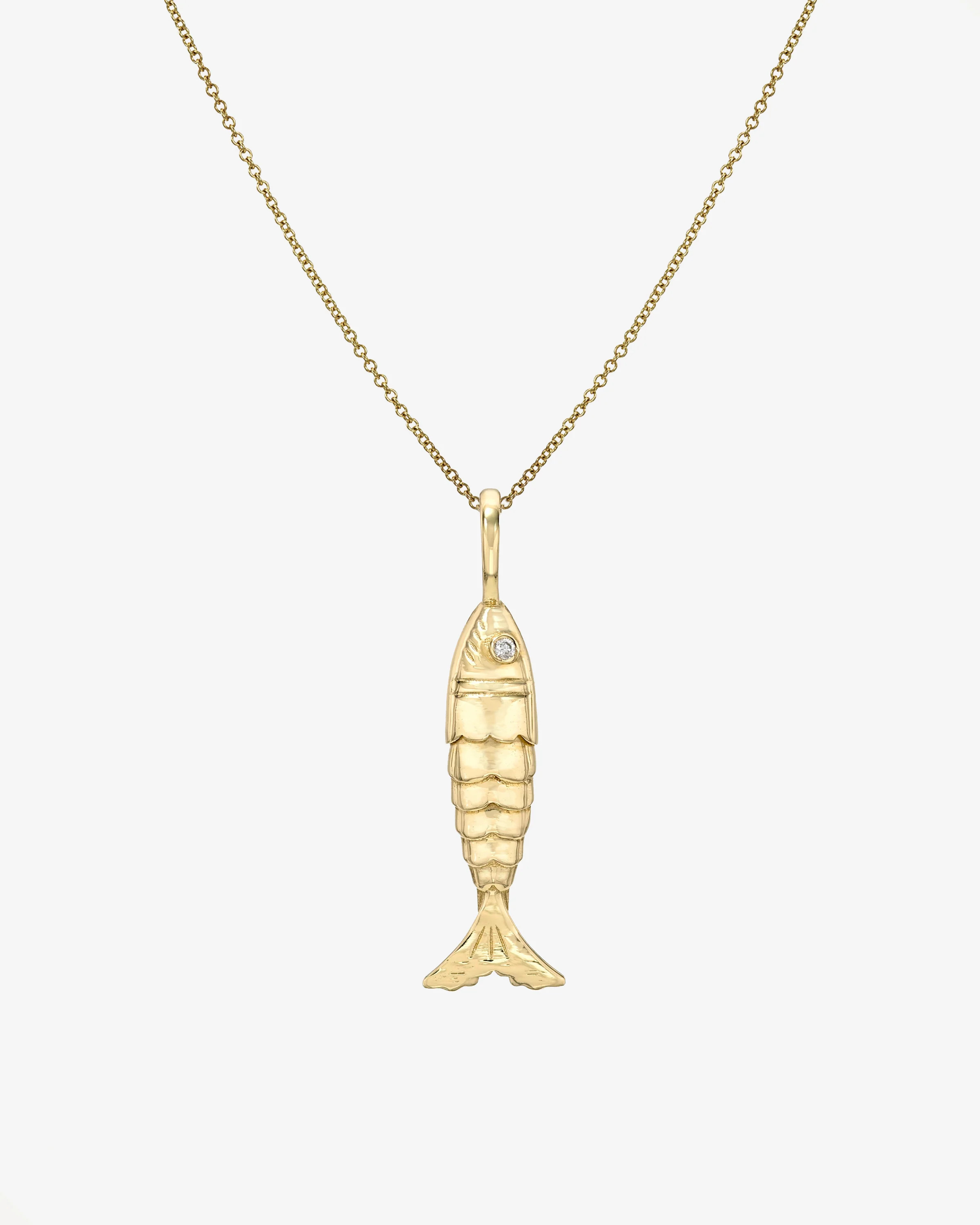 14k Gold Diamond Lucky Fish Necklace | Zoe Lev Jewelry