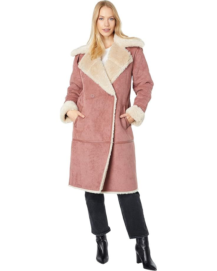 Avec Les Filles Double-Breasted Faux Shearling Coat | Zappos