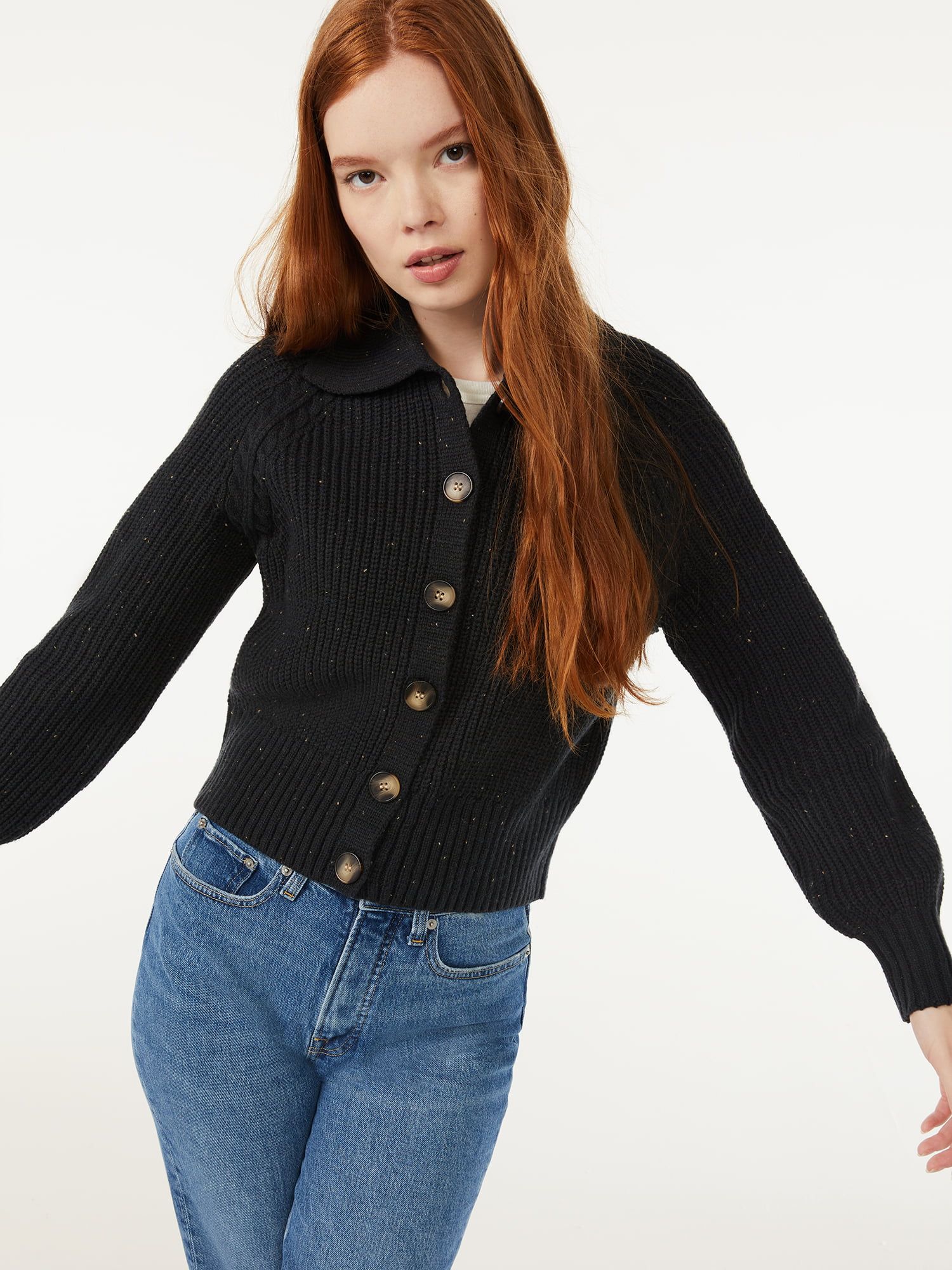 Free Assembly Women's Collared Cardigan | Walmart (US)