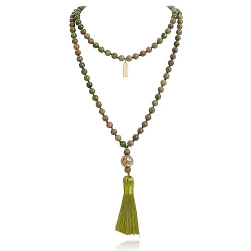 BERYOHZ Long Bohemian Hand Knotted Stone Beaded Tassel Necklace for Women Statement Jewelry Gift​(BN-0084-Green) | Amazon (US)