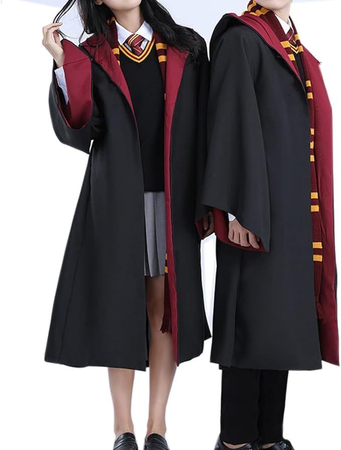 Magician Robe Costume Halloween Wizard Witches Cosplay Hooded Cloak Adult Teens Costumes Magic Ca... | Amazon (US)