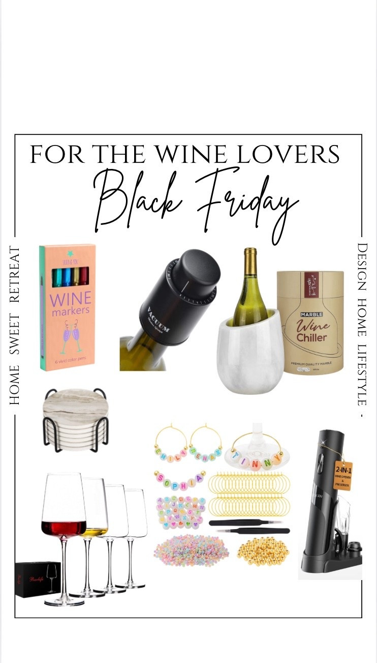 Gift ideas for the wine lovers in your life! Wine chiller, opener, wine charms, classy coasters, wine markers, and a vacuum to keep your wine fresh longer

#LTKCyberWeek #LTKHoliday #LTKfoodie