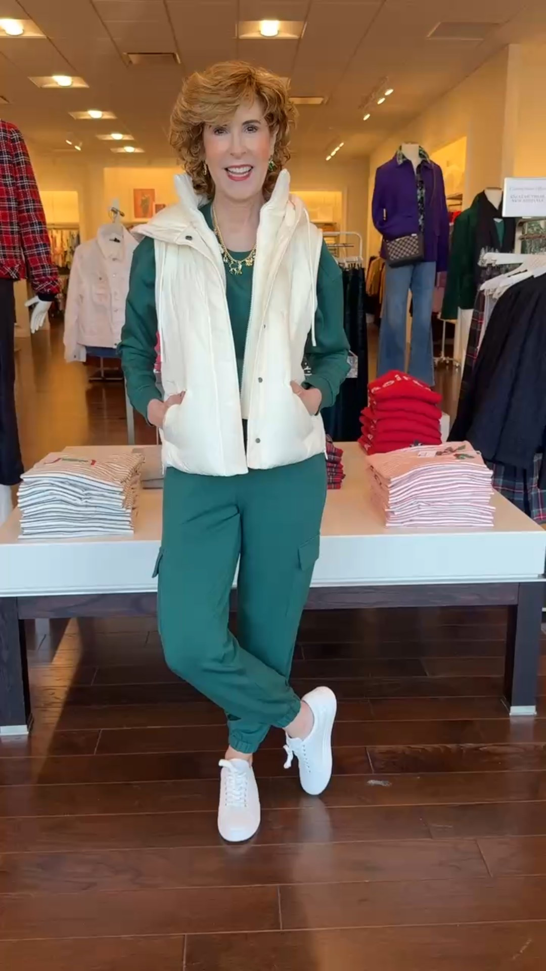 Cozy, sporty and so fun! ❤️
This AirKnit stretch ribbed crewneck pullover and cargo jogger set is the perfect blend of comfort and style, and the hooded puffer vest pulls it all together. An easy, everyday look you’ll reach for all season long! 
All on sale! 

#LTKHoliday #LTKCyberWeek #LTKActive