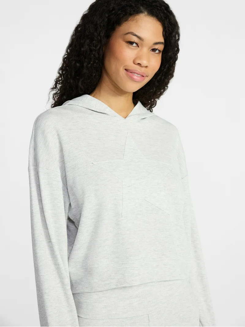 No Boundaries Star Hoodie and Foldover Flare Pants Set, 2-Piece, Women's XXS-XXL | Walmart (US)