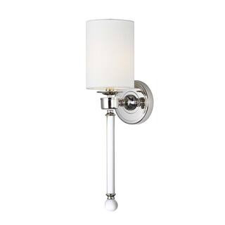 Lucent 5 in. Wide Polished Nickel Sconce | The Home Depot