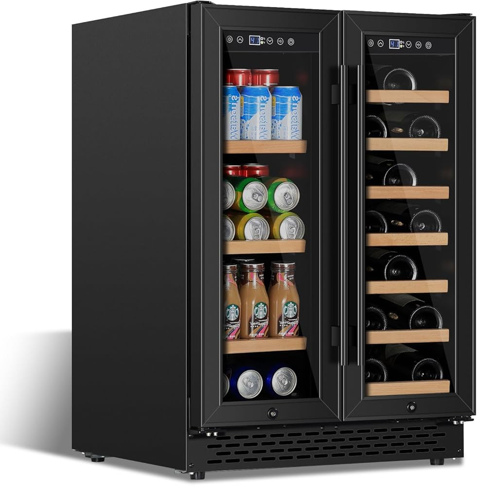 Wine Cooler Beverage Refrigerator 24 inch 20 Bottles & 88 Cans Beverage Fridge Dual Zone Wine Coo... | Amazon (CA)