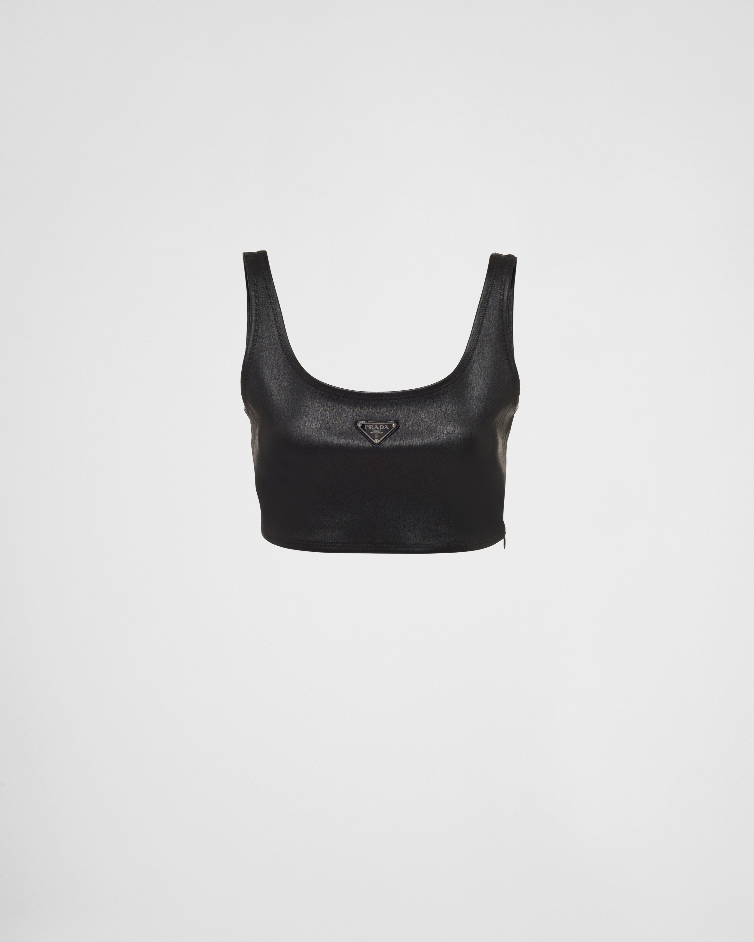Stretch nappa leather top | Prada Spa US