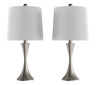 Silver Flared Trumpet Table Lamps, Set of 2 - H astings Home | QVC