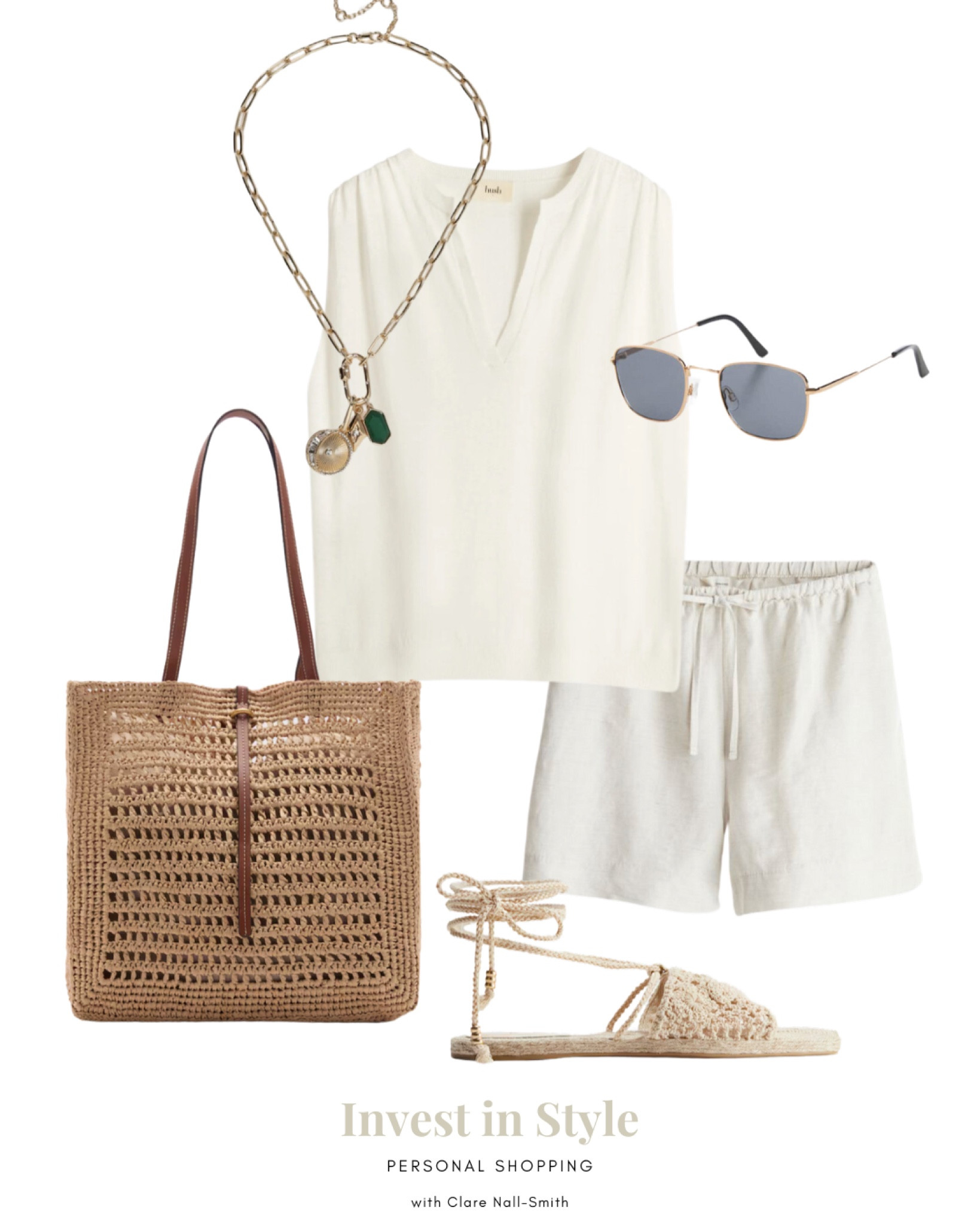 Neutral summer shorts outfit 
Linen knit top with lovely tie shoulder detail (on sale) and the perfect linen shorts. 

#LTKuk #LTKgetaway #LTKsummer