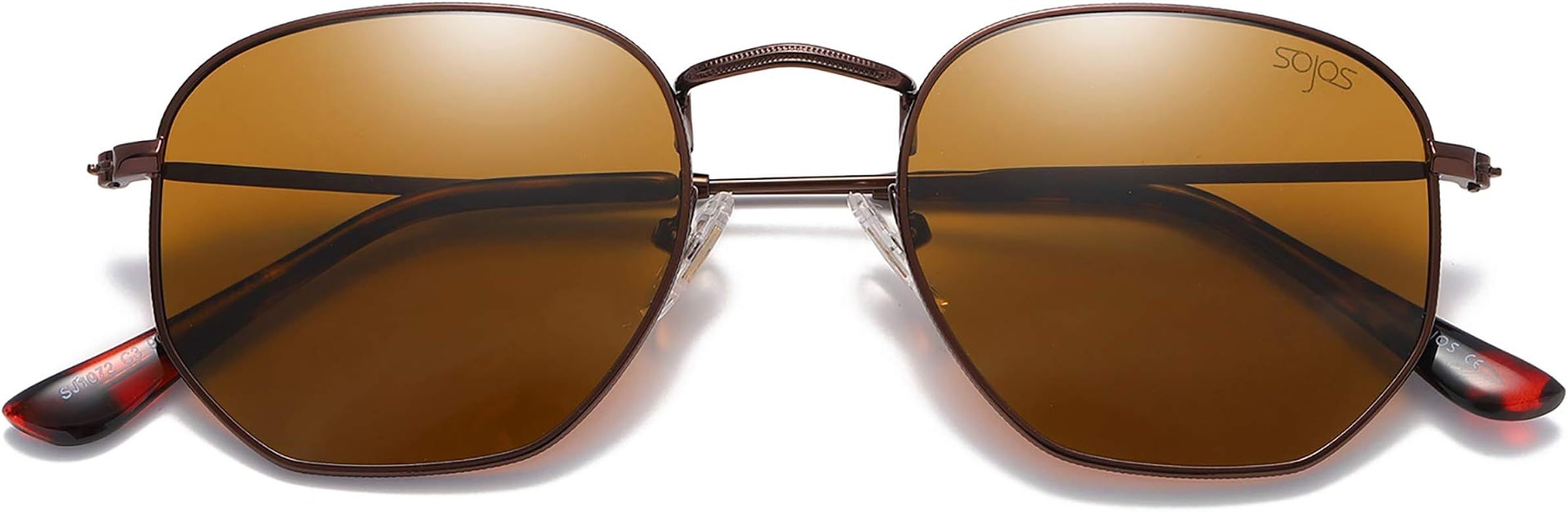 SOJOS Small Square Polarized Sunglasses for Men and Women Polygon Mirrored Lens SJ1072 | Amazon (US)
