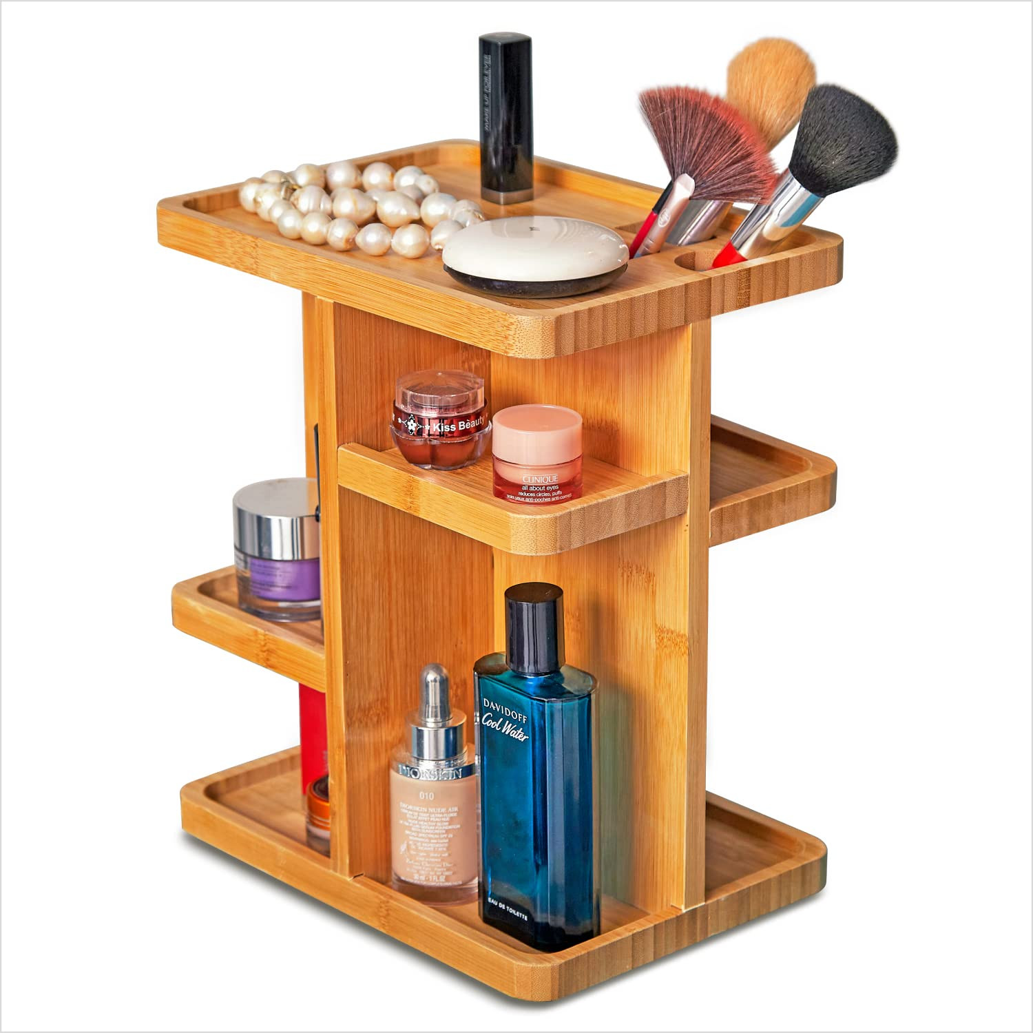 RoyalHouse Bamboo 360 Degree Rotating 12 inches Makeup Organizer, Display Cosmetic Organizer, Mul... | Amazon (CA)