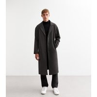 Men's Grey Relaxed Lined Longline Tailored Coat New Look | New Look (UK)
