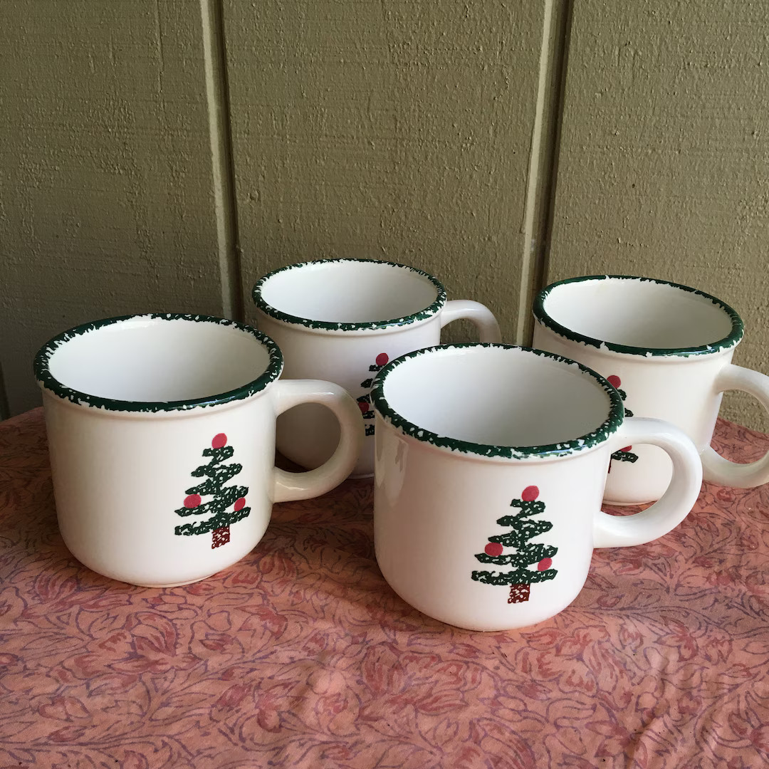 Vintage Furio Christmas Tree Mugs - Set of 2 - Etsy | Etsy (US)