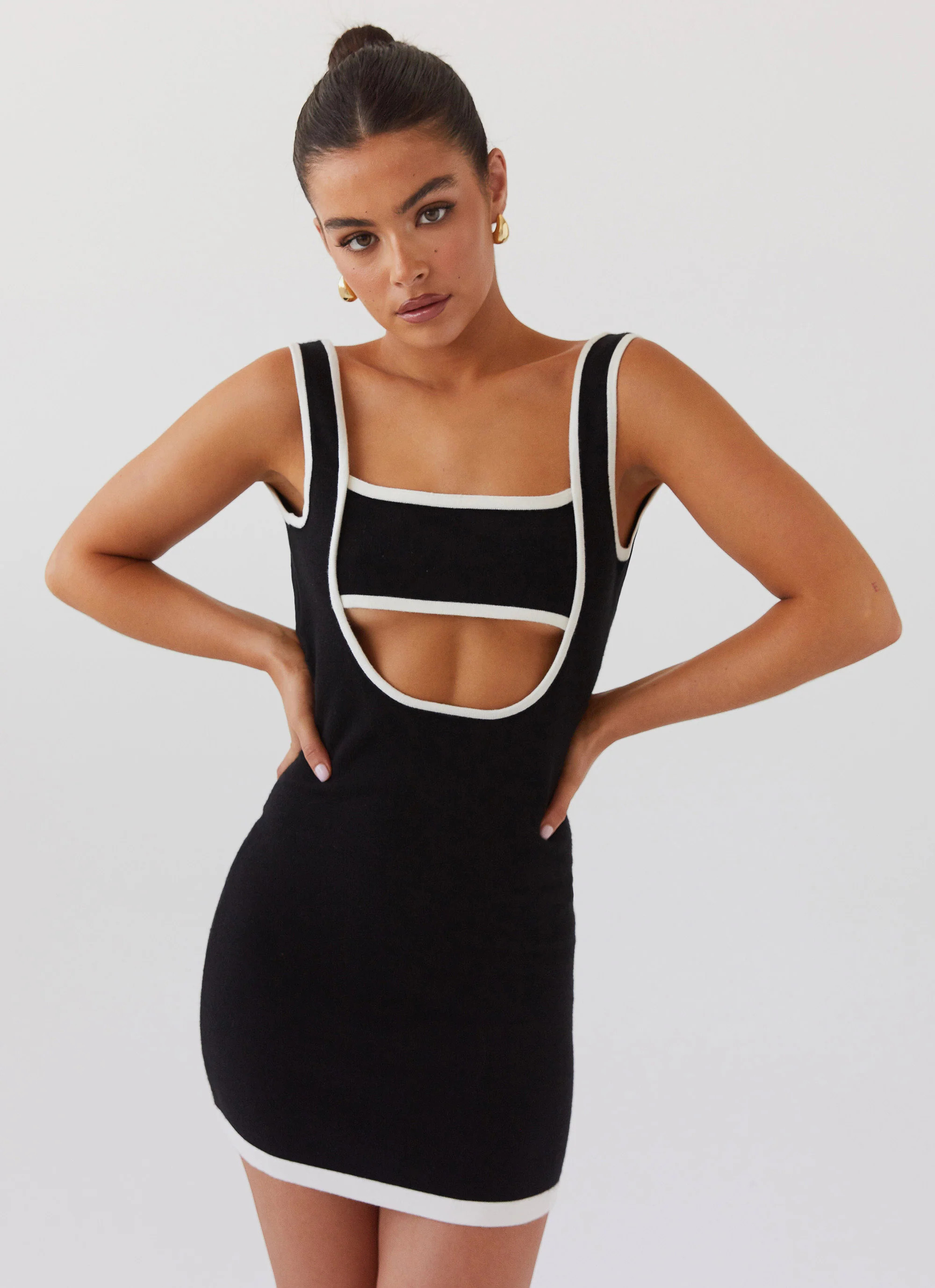 Lost In Paris Knit Mini Dress - Black | Peppermayo (Global)