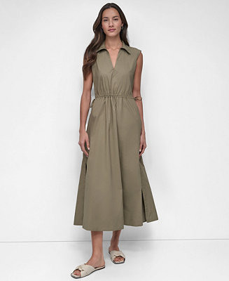 Women's Back-Cut-Out Sleeveless Midi Dress | Macy's