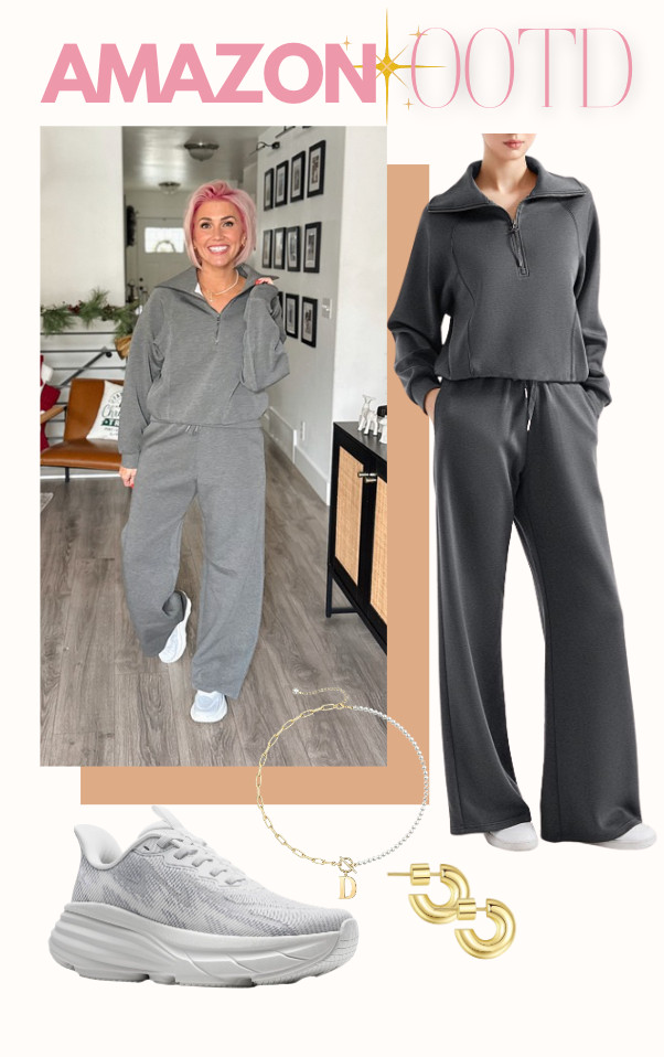 Comfy and stylish, perfect for lounging at home or running errands! Set: Medium Shoes: TTS 

 #LTKootd #LTKSaleAlert