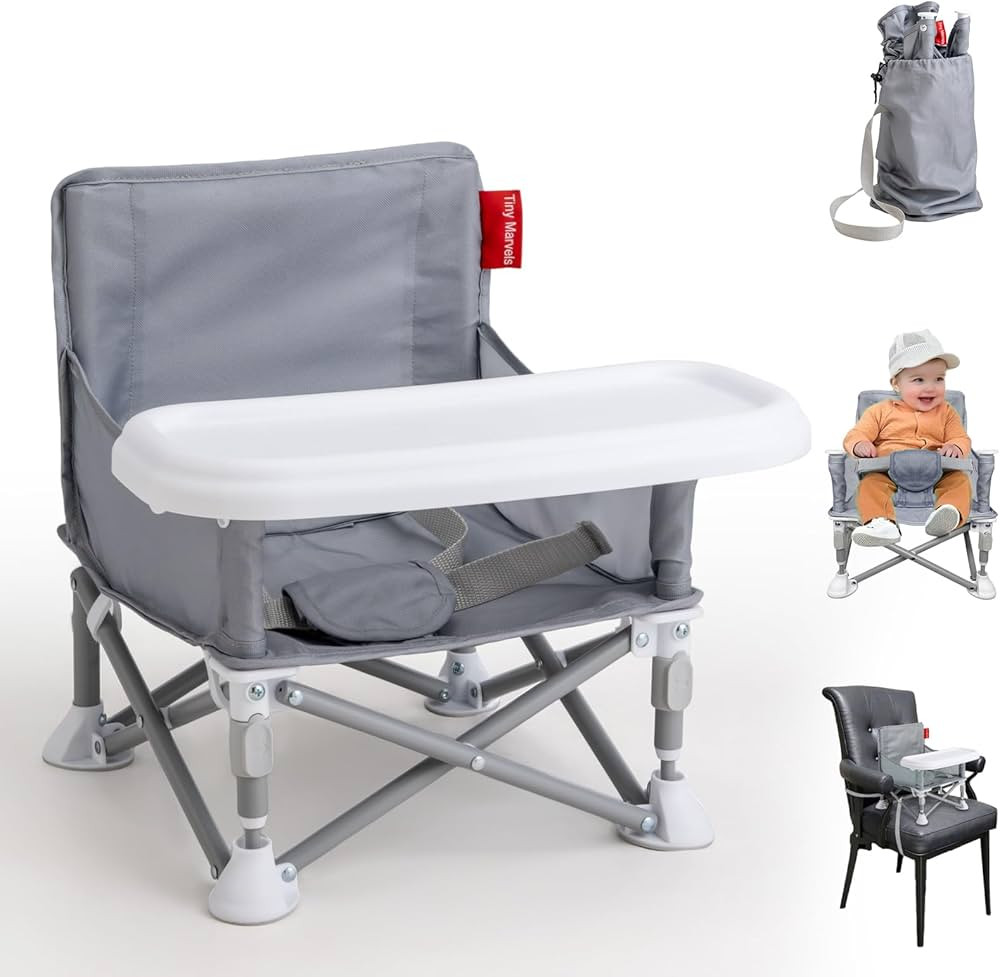 Portable 3-in-1 Baby Booster Seat – Cozy Floor Seat, Feeding Seat with Tray, Toddler Booster ... | Amazon (US)