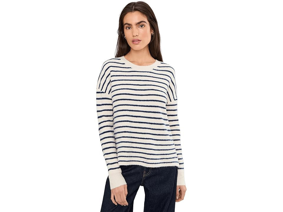 Vineyard Vines Crew Neck Sweater Women's Sweater Stripe Marsh Navy : XS, Acrylic/Cotton/Nylon | Zappos