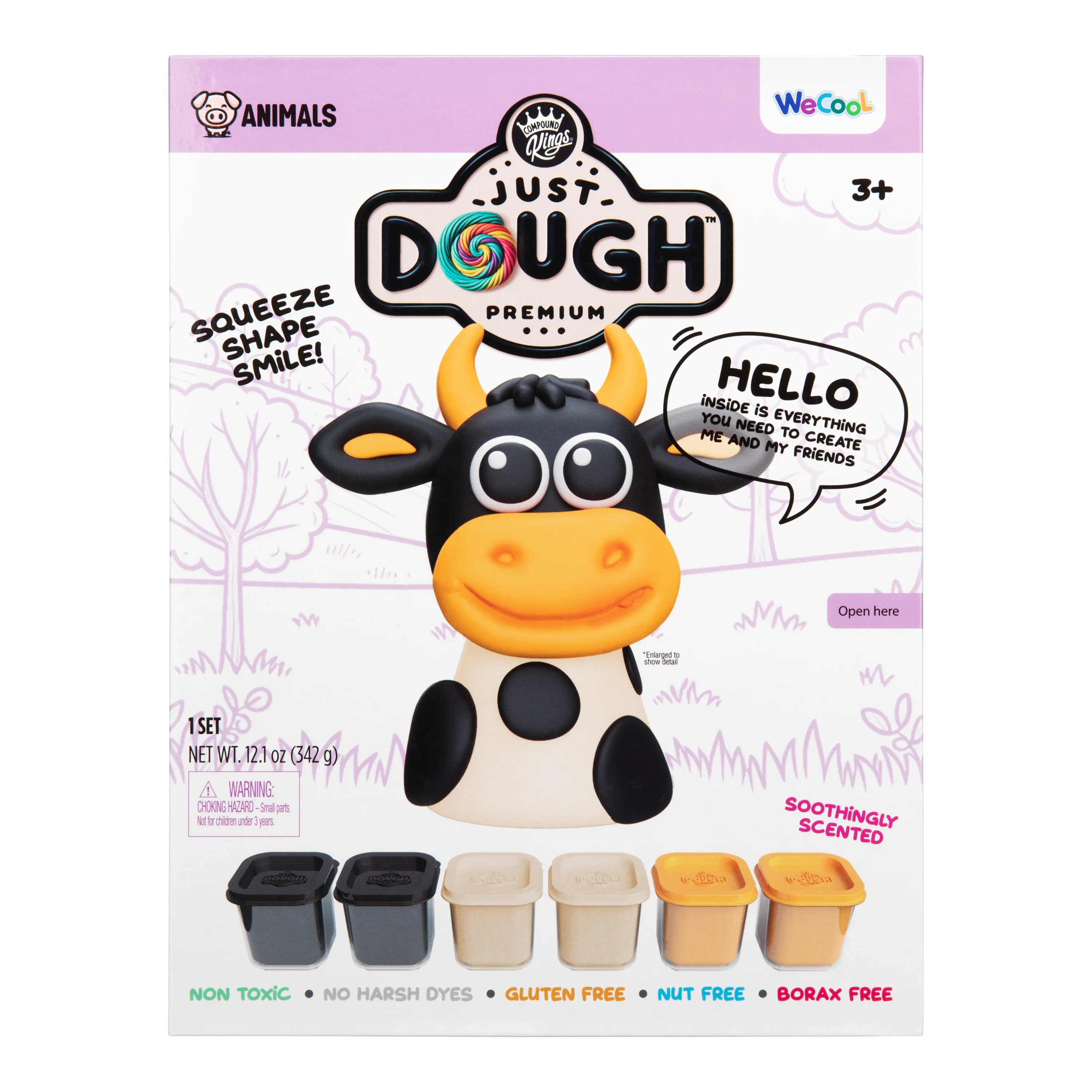 Compound Kings, Just Dough, Play Dough, Cow Character Pack, Multicolor, Children Ages 3+ | Walmart (US)