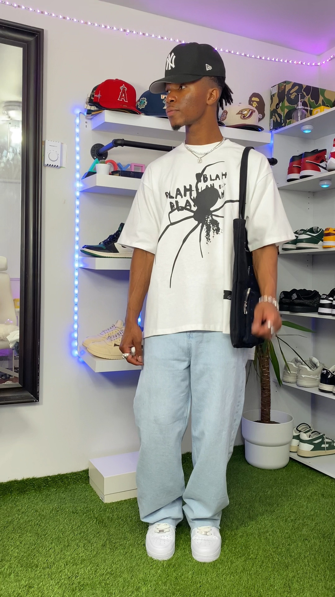 Casual outfit inspo ☁️
Light washed denim + white graphic tee + tote bag +white Air Force 1 sneakers 

#LTKmens #LTKU #LTKSeasonal