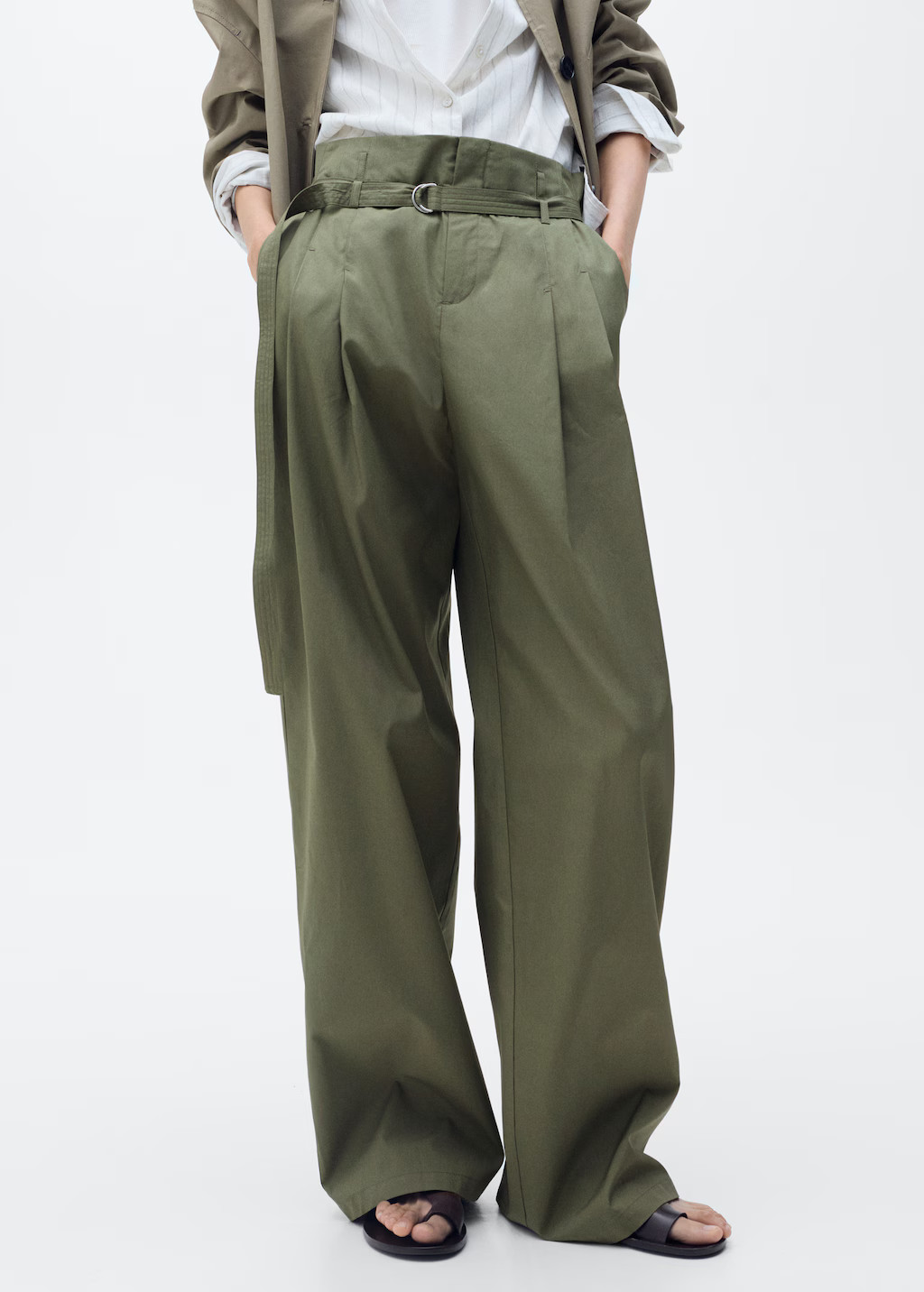 Wide leg pants with belt - Women | MANGO USA | Mango (US/MX/AU)