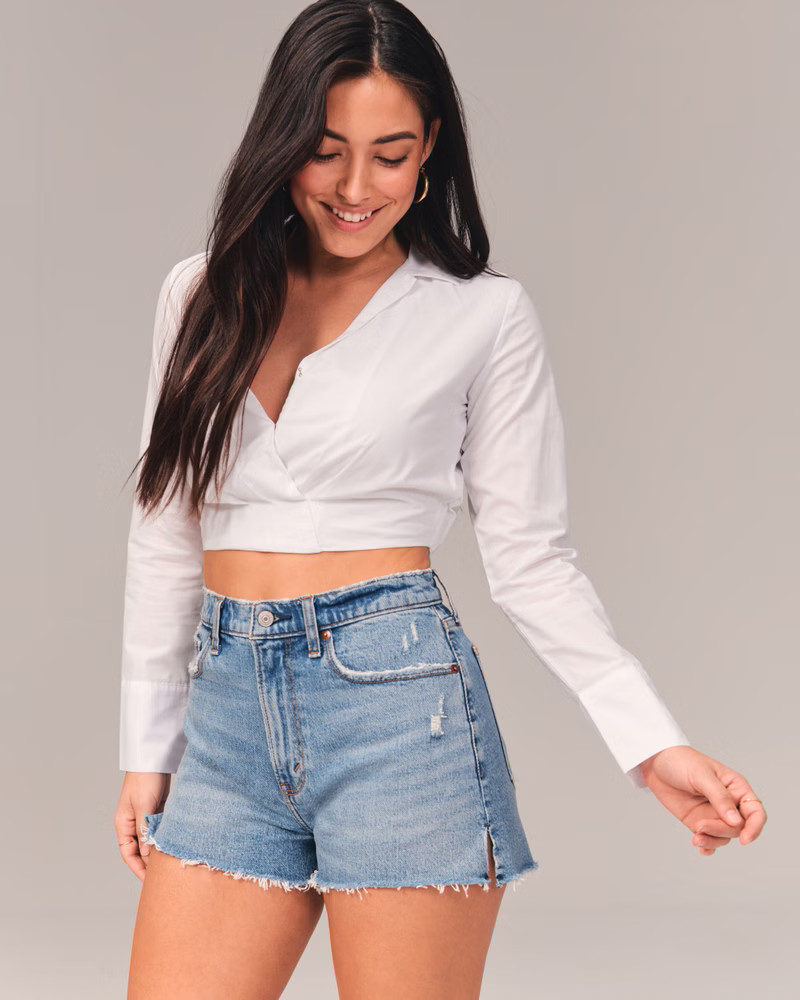 Curve Love High Rise Mom Shorts | Abercrombie & Fitch (US)