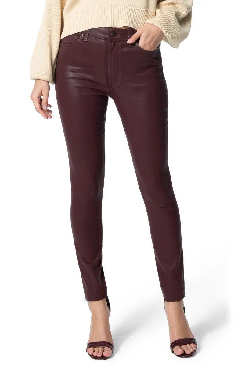 Charlie Coated High Waist Raw Hem Ankle Skinny Jeans | Nordstrom