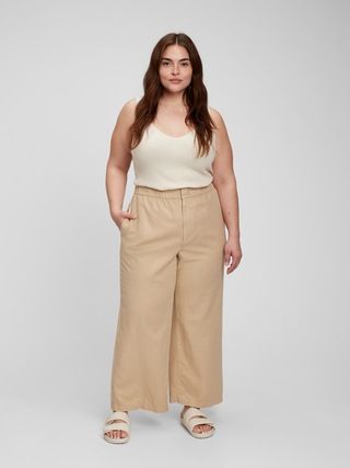 Linen-Cotton Wide Leg Pull-On Pants | Gap (US)