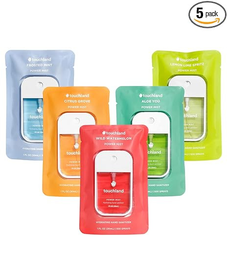 Touchland Hydrating Hand Sanitizer Spray – Fresh 5 Set (Frosted Mint, Citrus Grove, Lemon Lime,... | Amazon (US)