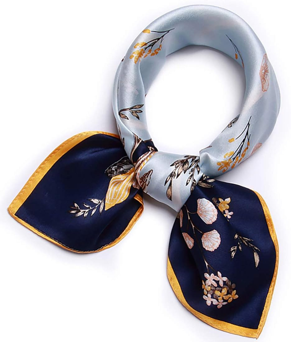 ANDANTINO 100% Mulberry Silk Scarf -21” Lightweight Square Neckerchief – Breathable Digital P... | Amazon (US)