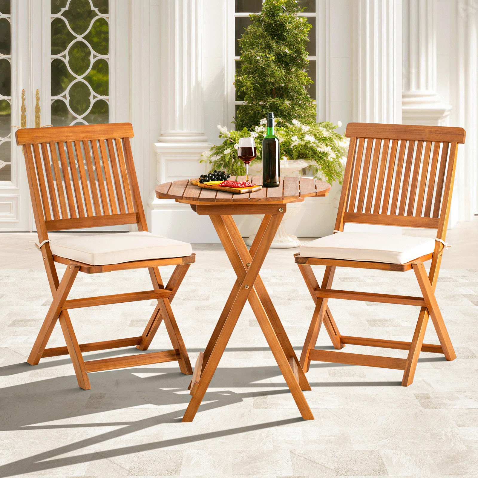 Red Barrel Studio® Serene 2-Person Round Patio Dining Set with Cushions: Heavy Duty and Easy Ass... | Wayfair North America