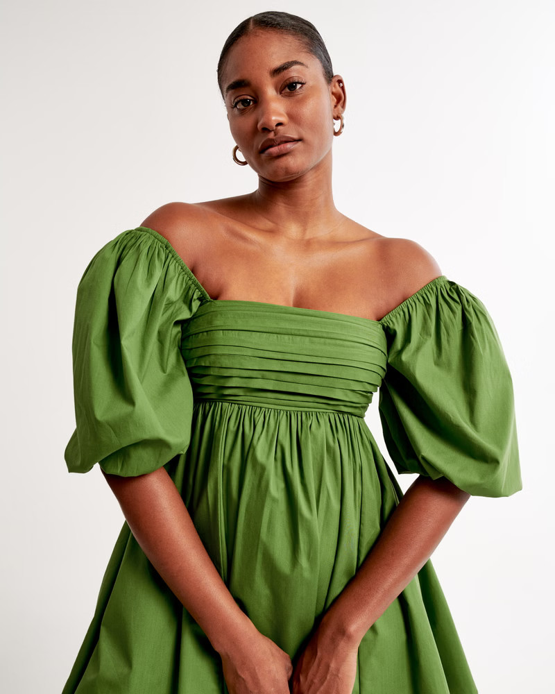 Emerson Ruched Puff Sleeve Mini Dress | Abercrombie & Fitch (US)