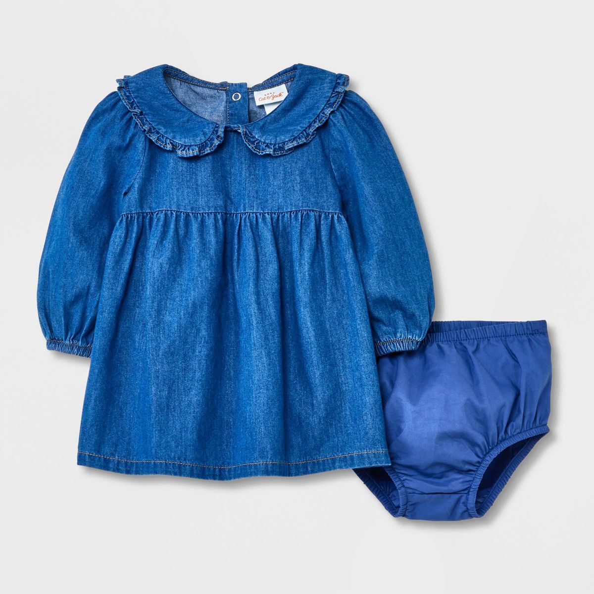 Baby Girls' Denim Prairie Dress - Cat & Jack™ Medium Wash | Target