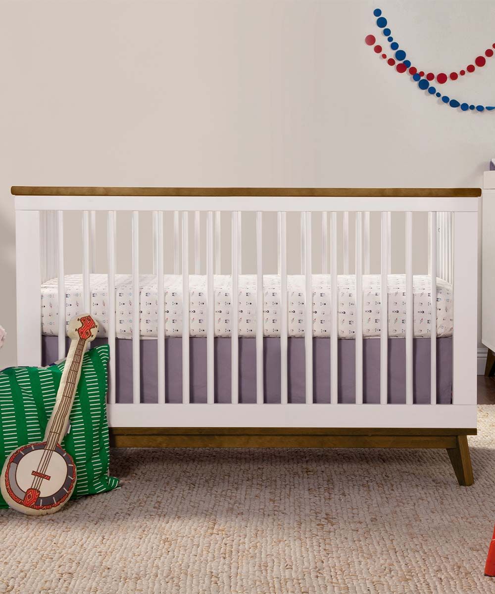 babyletto Cribs White - White & Walnut Scoot 3-In-1 Convertible Crib | Zulily