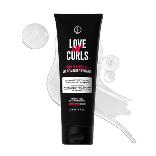 Love Ur Curls Irish Sea Moss Hair Gel, Medium Hold Hair Styling Curling Gel for Defined Curly Hair, Waves & Coils, Vegan, Cruelty Free, 236mL | Amazon (CA)