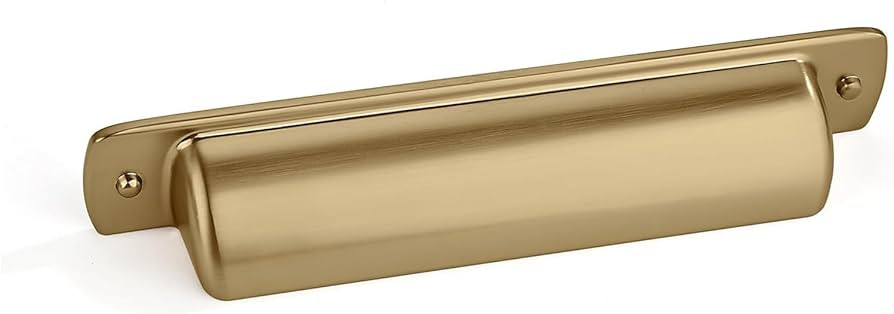 khtumeware 6 Pack 4"(102mm) Gold Drawer Pulls Brushed Satin Brass Cabinet Bin Cup Pulls Kitchen H... | Amazon (US)