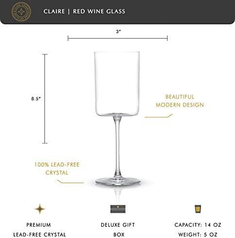 JoyJolt Claire 14oz Red Wine Glass Set. Large Wine Glasses Set of 2 Crystal Wine Glasses. Elegant... | Amazon (US)