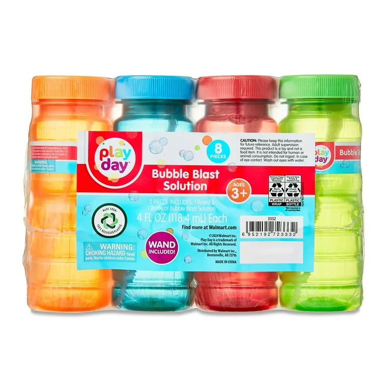Play Day 4 FL OZ Bubbles, 8 Pack, 4 Colors | Walmart (US)
