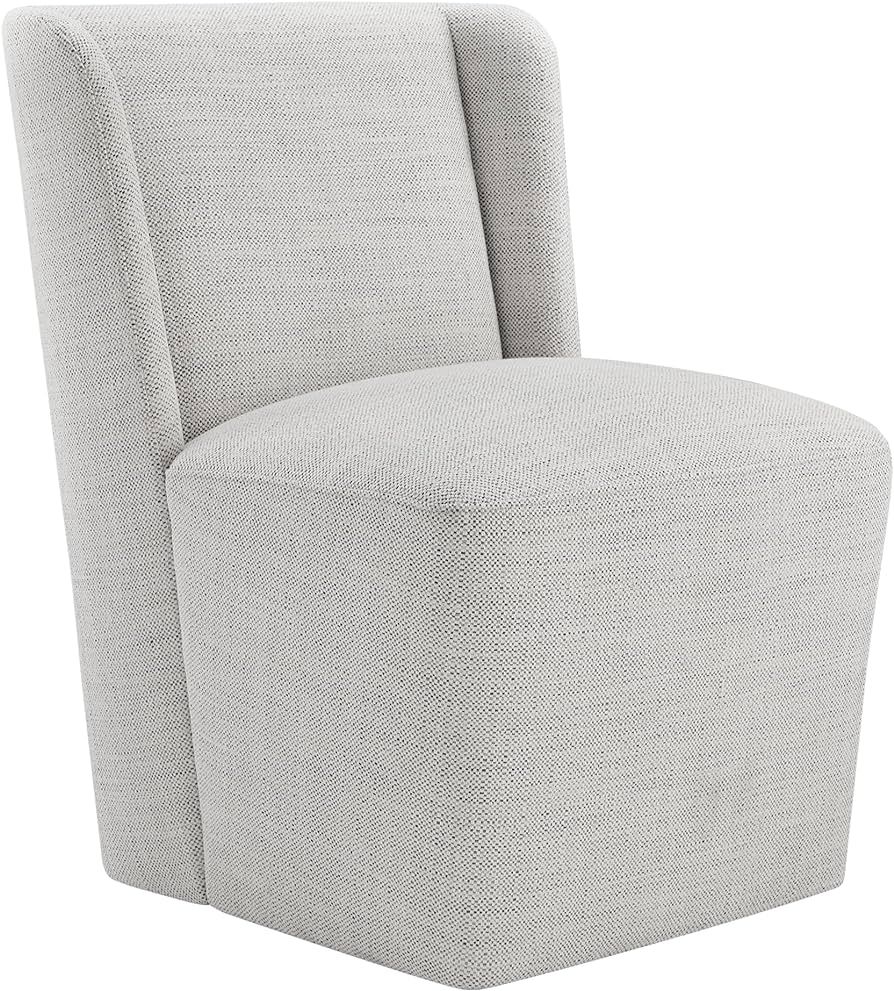 KISLOT Modern Casters Upholstered Wingback Boho Dining Room Chairs, 33.9''H, Light Gray | Amazon (US)