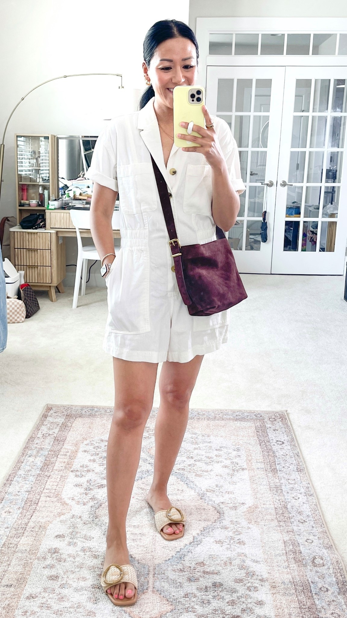 Exact romper, sandals and bag are sold out 