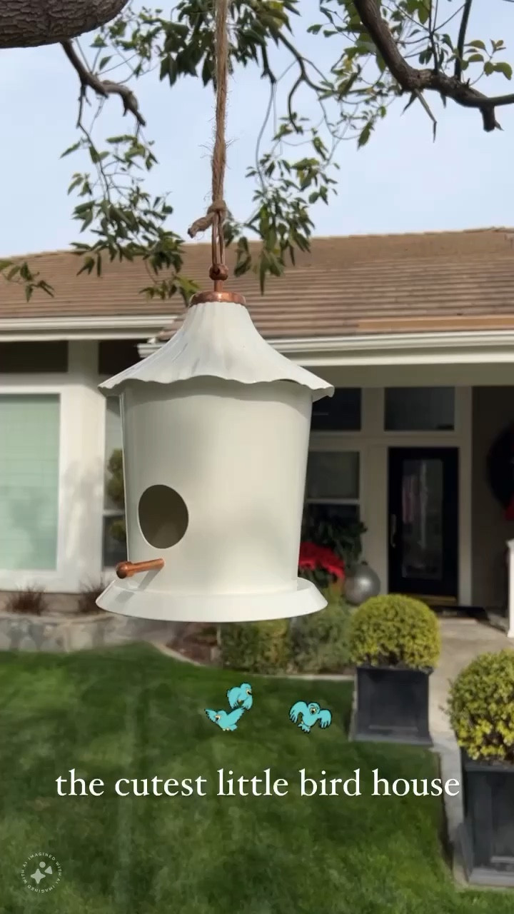 Cream metal birdhouse with copper accents. SO CUTE!

#LTKstyletip #LTKfindsunder50 #LTKhome