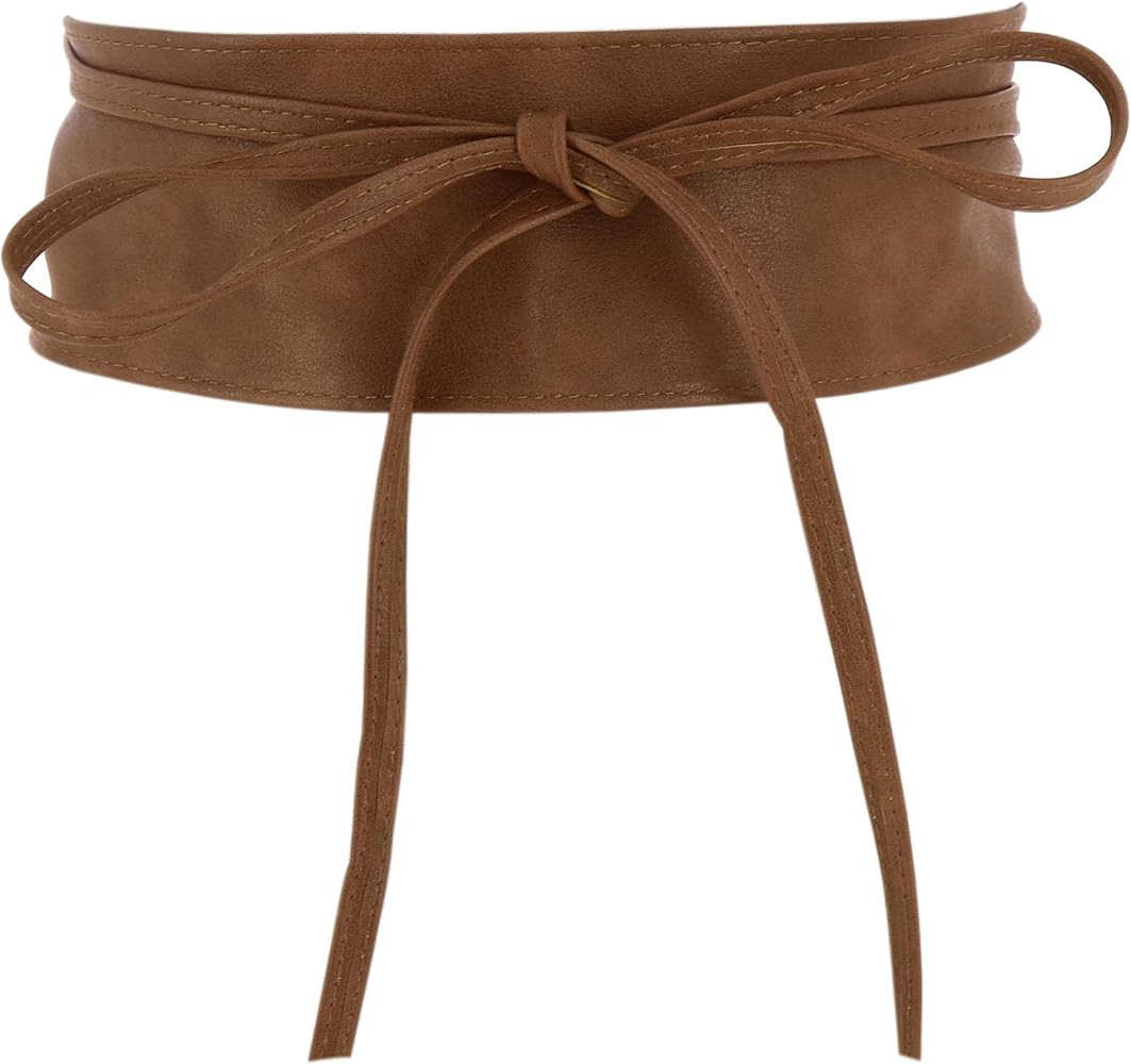 FASHIONGEN - Woman leatherette waisband Obi Belt, MICA | Amazon (US)