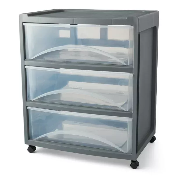 63-qt Hefty HI-RISE Clear Storage Bin, Teal Lid - Walmart.com