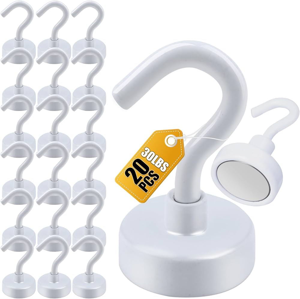 DIYMAG Magnetic Hooks, 30Lbs Strong Heavy Duty Cruise Magnet S-Hook for Classroom, Fridge, Hangin... | Amazon (US)