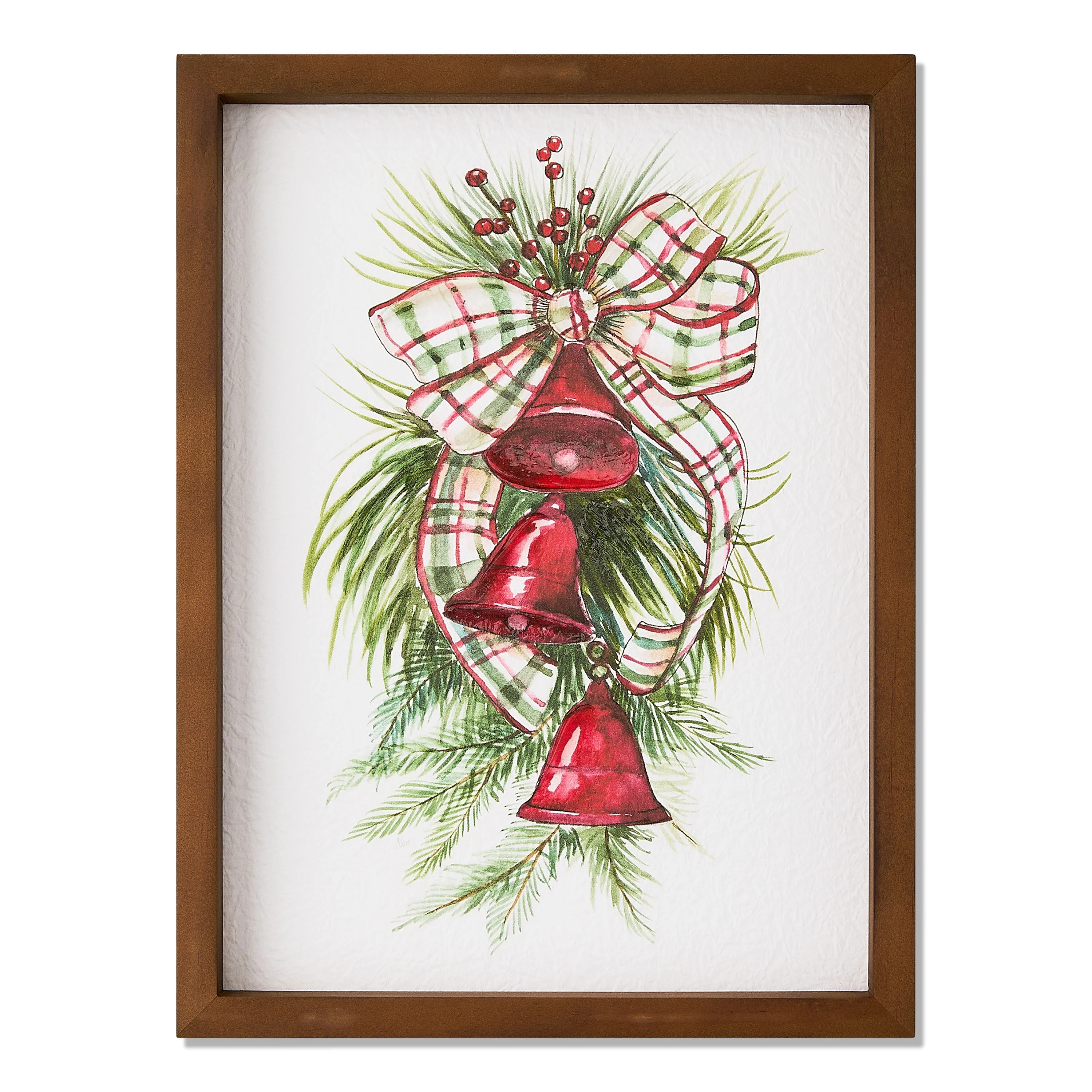 Campanas y Vegetación Enmarcadas en Arte de Pared Navideño Tradicional, 9" x 12", de Holiday Ti... | Walmart (US)