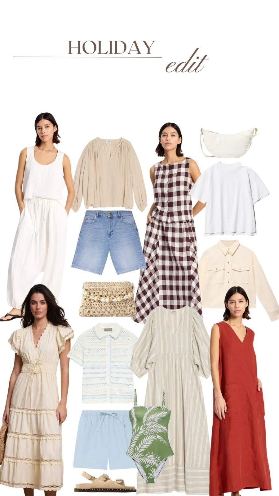 Holiday Outfit Inspiration Edit! Featuring Mint Velvet, Albaray and Uniqlo ☀️ 

Holiday Outfit Inspiration, Holiday Edit, Holiday Outfit Ideas, Shorts, Summer Dress, Sandals, Swimsuit, Blouse, T-shirt  

 

#LTKuk #LTKeurope #LTKtravel