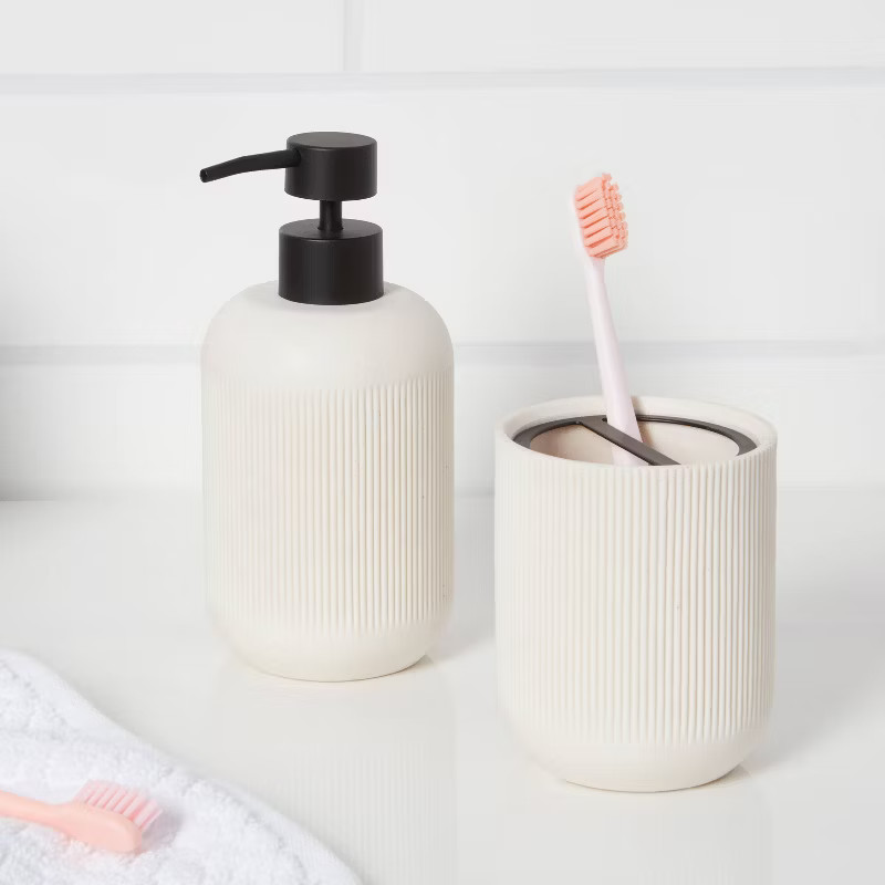 Modern Resin Toothbrush Holder Sand - Threshold™ | Target