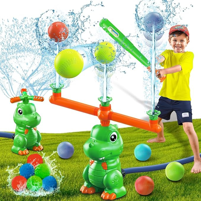 4-in-1 Dinosaur Water Sprinkler Baseball Toys,360° Spinning Water Play Game, Water Baseball, Wat... | Amazon (US)